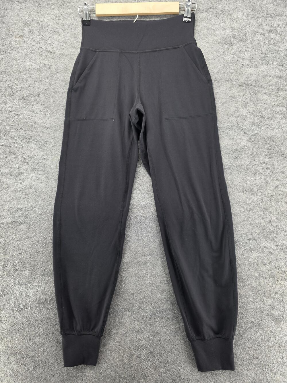 Lululemon Jogger Pants Womens 4 Black High Rise Cuffed Ankle Yoga Athleisure